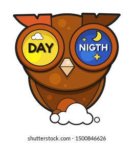 Day night vector illustration on white background for your needs