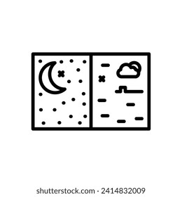 Day And Night Vector Line Icon Design