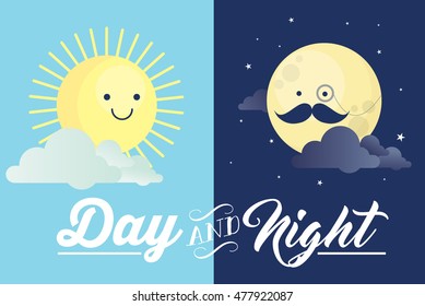 day and night vector/illustration