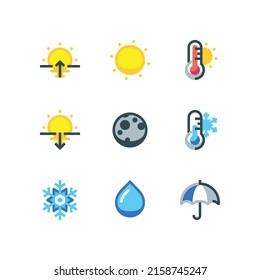 Icono meteorológico de día y noche con icono de temperatura y humedad