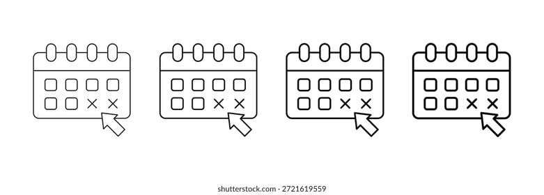 Día libre Iconos Vector Set en diferentes estilos de línea de trazo