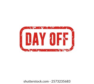 Day Off red rubber stamp icon. Day Off grunge effect vector design and illustration.



