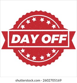 Day Off round stamp icon grunge distressed style