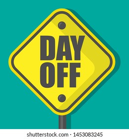 day off sign isolated on green background. flat design