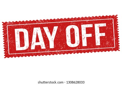 Day off sign or stamp on white background, vector illustration