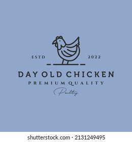 day old chicken line art logo vector symbol illustration design