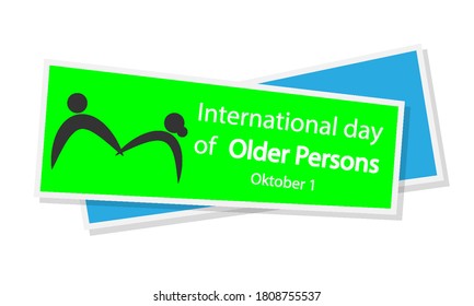 Day of Older Person banner sticker, vector art illustration.