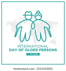 Day of older persons greetings vector