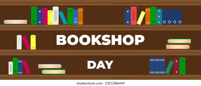 ​Bookshop Day on 07 October Banner Background. Horizontal Banner Template Design. Vector Illustration