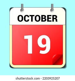 day on the calendar, vector image format, october
