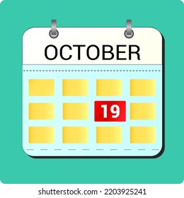 day on the calendar, vector image format, october