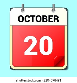 day on the calendar, vector image format, october
