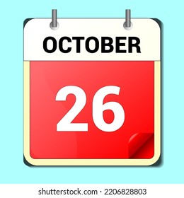 day on the calendar, vector image format, october