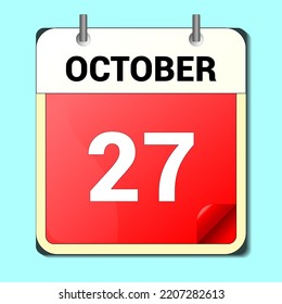 día del calendario, formato de imagen vectorial, octubre