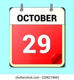 day on the calendar, vector image format, october
