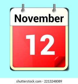 day on the calendar, vector image format, November