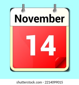 day on the calendar, vector image format, November