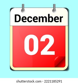 day on the calendar, vector image format, December