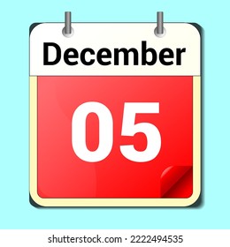 Tag auf dem Kalender, Vektorformat, 5. Dezember
