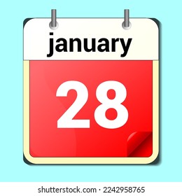 day on the calendar, vector image format, january 03