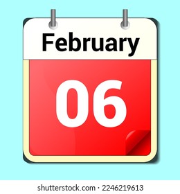 día del calendario, formato de imagen vectorial, febrero de 2006