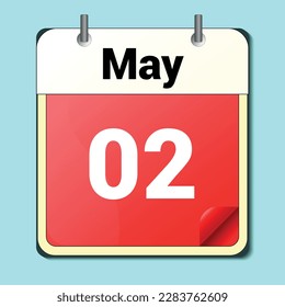 day on the calendar, vector image format, May 02