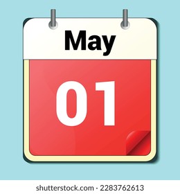 day on the calendar, vector image format, May 01