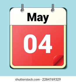 day on the calendar, vector image format, May 04
