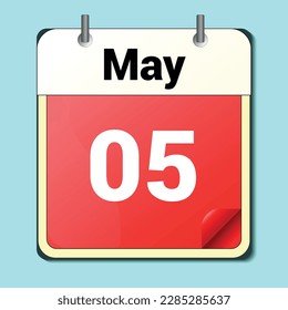 day on the calendar, vector image format, May 05