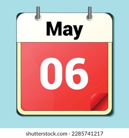 day on the calendar, vector image format, May 06
