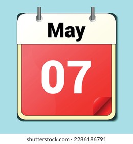 day on the calendar, vector image format, May 07