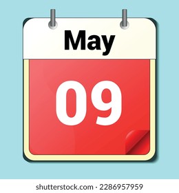 day on the calendar, vector image format, May 09