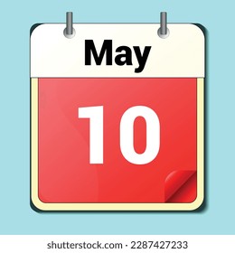 day on the calendar, vector image format, May 10