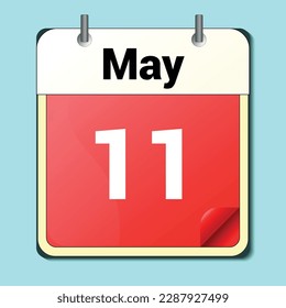 day on the calendar, vector image format, May 11
