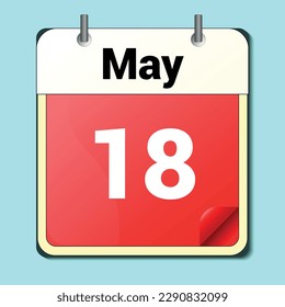 day on the calendar, vector image format, May 18