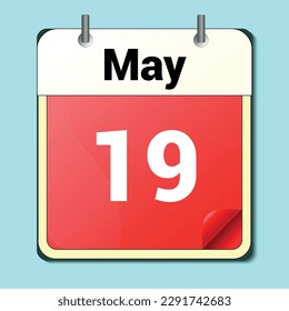 day on the calendar, vector image format, May 19
