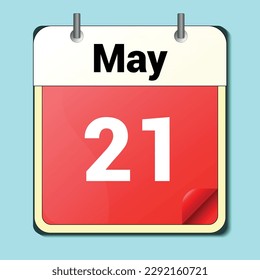 day on the calendar, vector image format, May 21