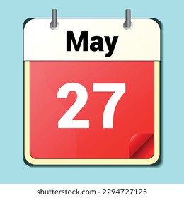 día en el calendario, formato de imagen vectorial, 27 de mayo