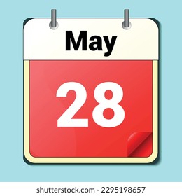 day on the calendar, vector image format, May 28