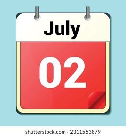 day on the calendar, vector image format, June 02