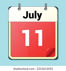 day on the calendar, vector image format, June 11