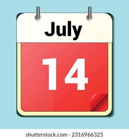 Tag auf dem Kalender, Vektorgrafik-Format, 14. Juni