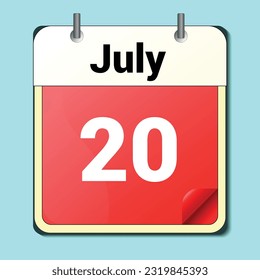 day on the calendar, vector image format, June 20