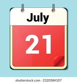 day on the calendar, vector image format, June 21