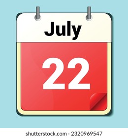 day on the calendar, vector image format, June 22