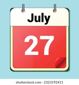 jour sur le calendrier, format d'image vectorielle, 27 juin