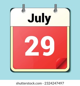 jour du calendrier, format d'image vectorielle, 29 juin