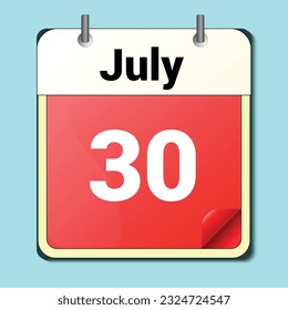jour sur le calendrier, format d'image vectorielle, 30 juin