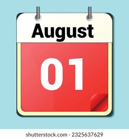 jour sur le calendrier, format d'image vectorielle, août 2001