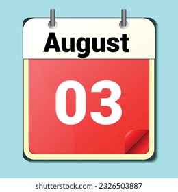 jour sur le calendrier, format d'image vectorielle, août 2003